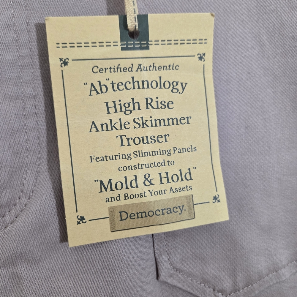 NWT Democracy "Ab" Technology Ankle Skimmer Trouser Mauve Pink Size 14 High Rise - Picture 4 of 11